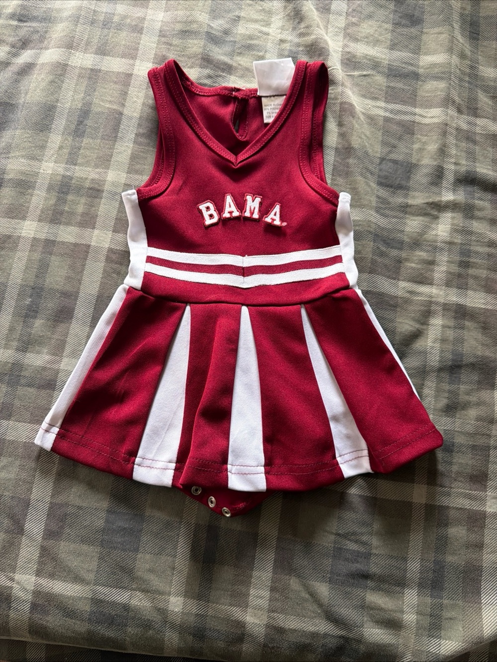 Bama Red and White Kids Cheer One-Piece 6M